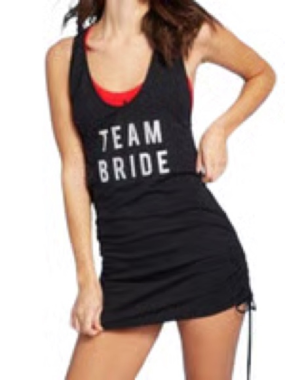 Team Bride swim cover up  Black